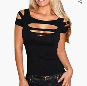 Cut out black tee